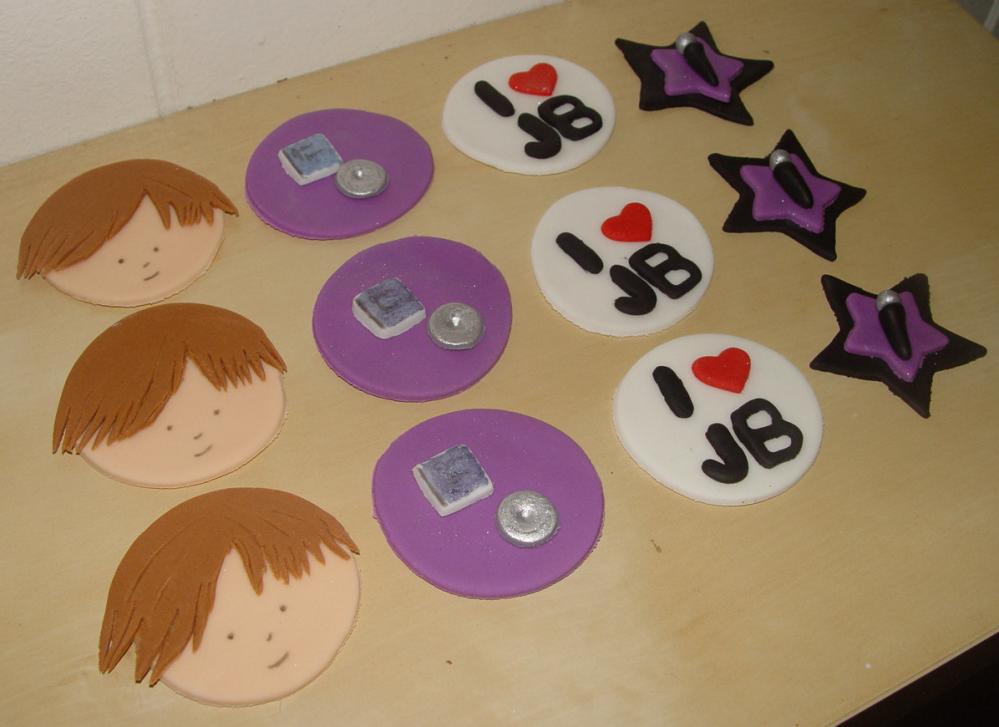 12 Fondant Justin Beiber Themed Cupcake Toppers