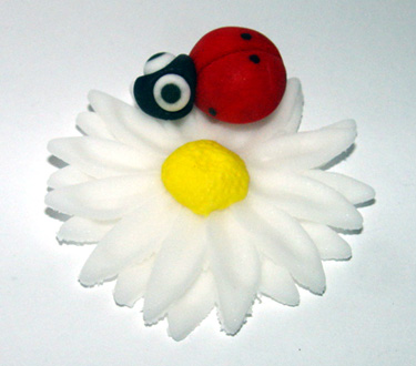 12 Fondant Ladybug /Daisy Cupcake Toppers